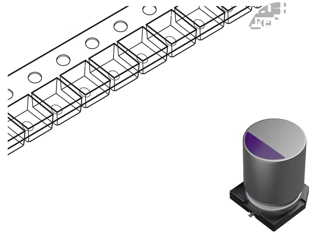 Condensator: tantaal-polymeer; low ESR; 470uF; 6,3VDC; TPF; SMD Condensator: tantaal-polymeer; low ESR; 470uF; 6,3VDC; TPF; SMD